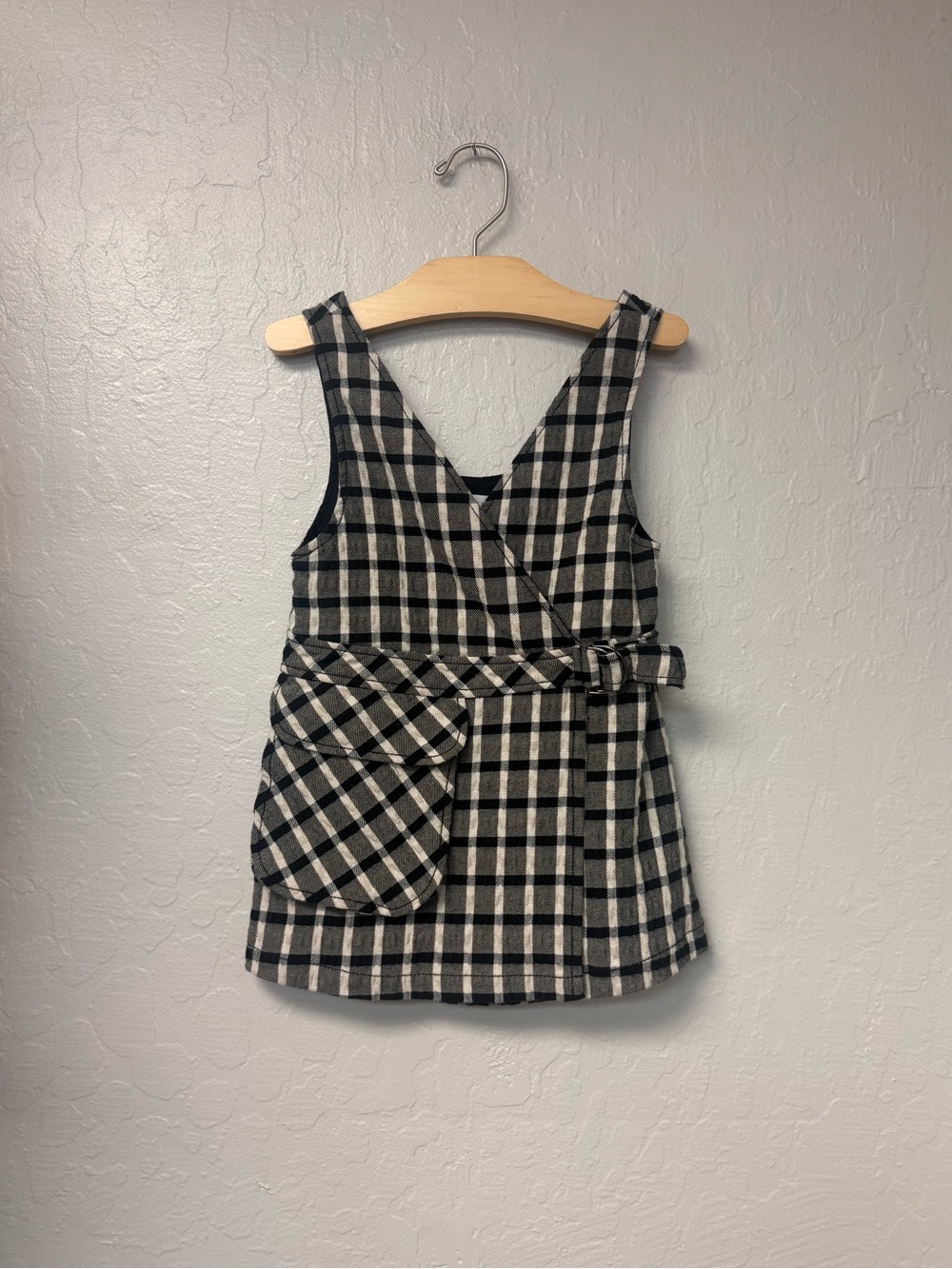 $23 ADD ON zara black plaid belted jumper dress 3-4Y janie and‎ jack jamie kay
